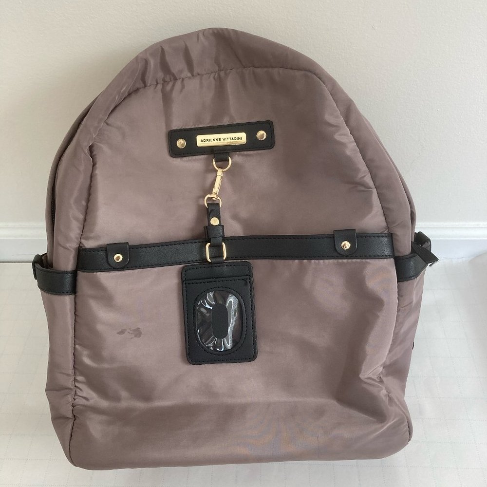Adrienne Vittadini Padded Adjustable Taupe Backpack